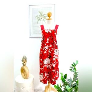 Maxi floral red dress